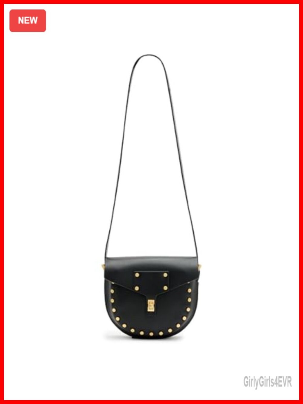 Mini Saddle Crossbody Bag Smooth Leather Adjustable Strap